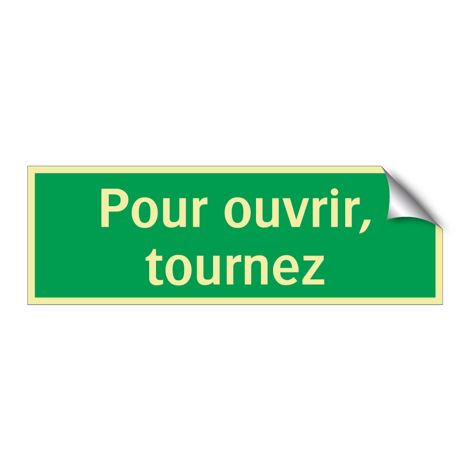 Pour ouvrir, tournez
