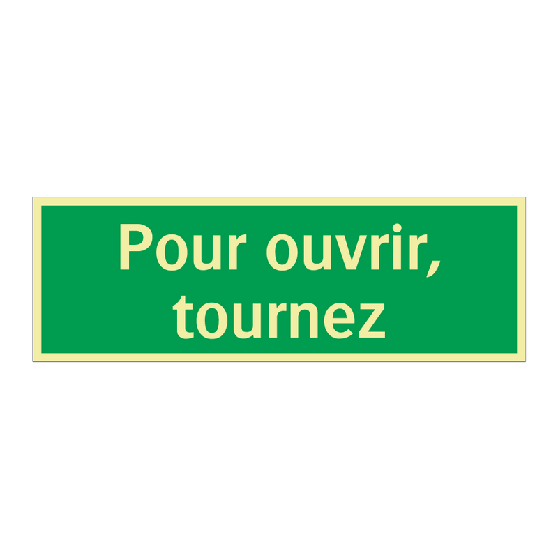 Pour ouvrir, tournez
