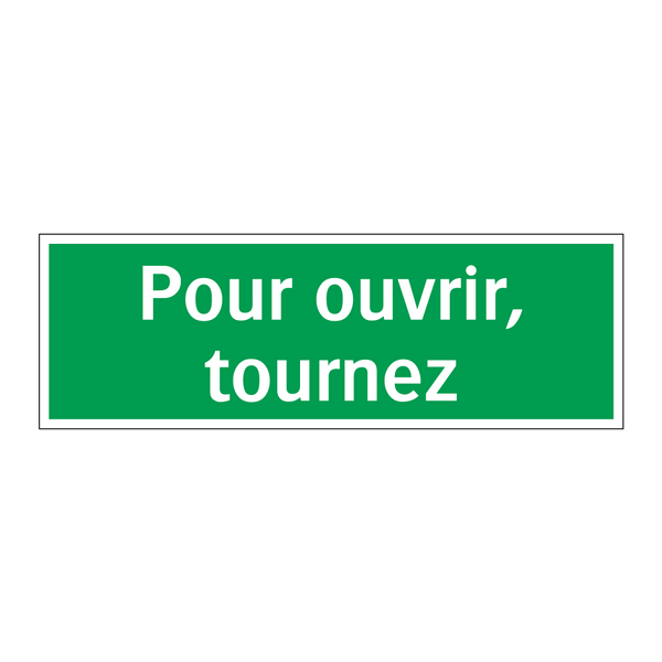 Pour ouvrir, tournez