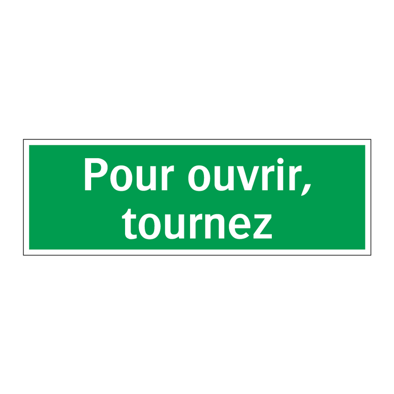 Pour ouvrir, tournez
