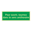 Pour ouvrir, tournez dans le sens antihoraire