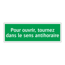 Pour ouvrir, tournez dans le sens antihoraire