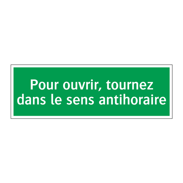 Pour ouvrir, tournez dans le sens antihoraire