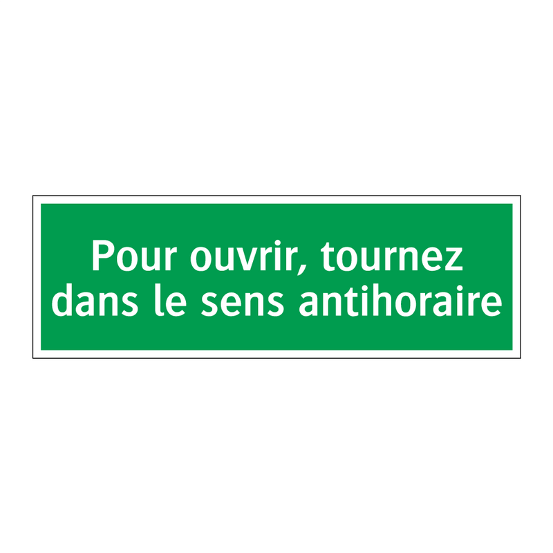 Pour ouvrir, tournez dans le sens antihoraire