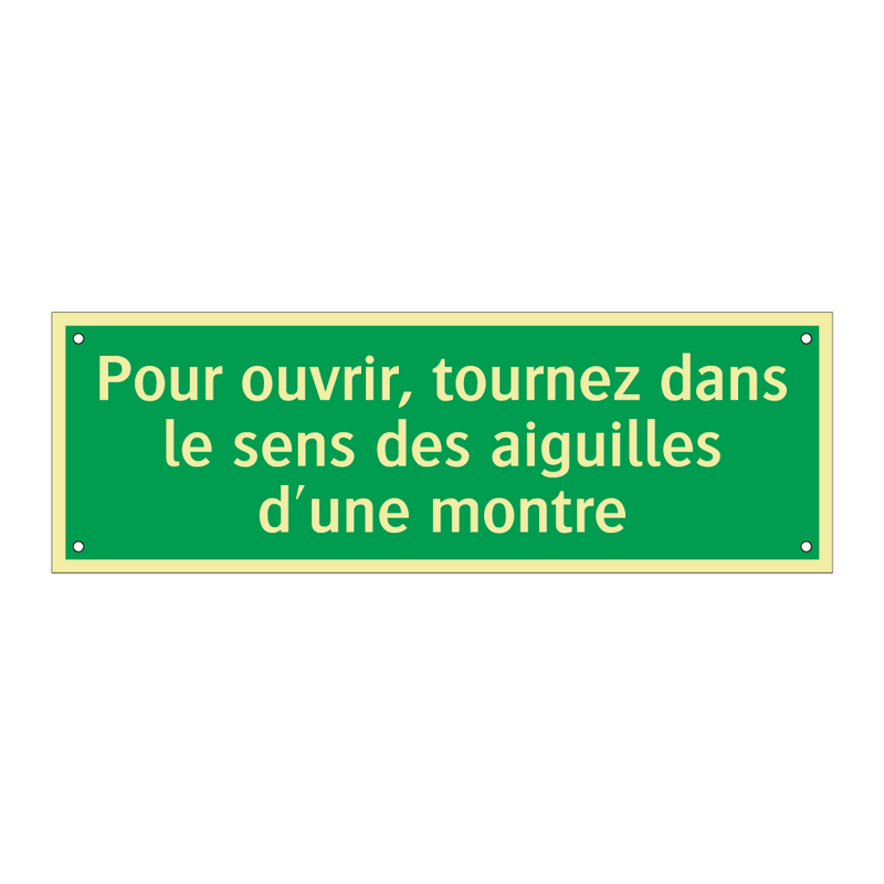 Pour ouvrir, tournez dans le sens des aiguilles d'une montre