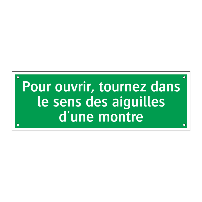 Pour ouvrir, tournez dans le sens des aiguilles d'une montre