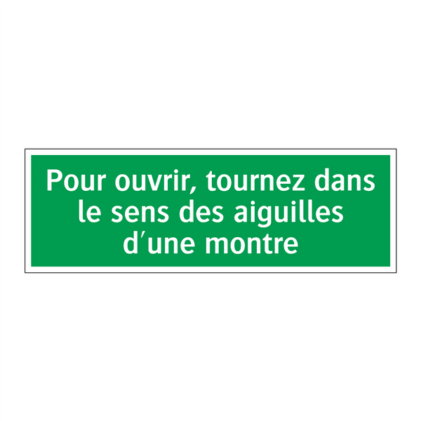 Pour ouvrir, tournez dans le sens des aiguilles d'une montre