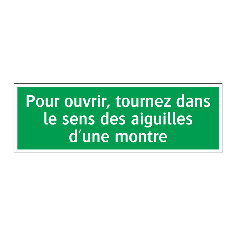 Pour ouvrir, tournez dans le sens des aiguilles d'une montre
