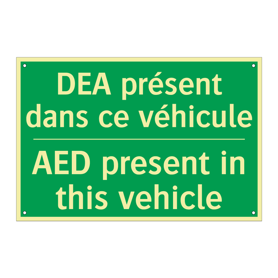 DEA présent dans ce véhicule - AED present in this vehicle