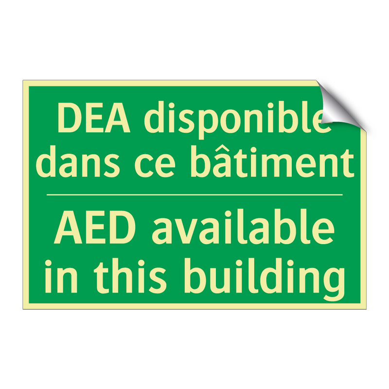 DEA disponible dans ce bâtiment /.../ - AED available in this building