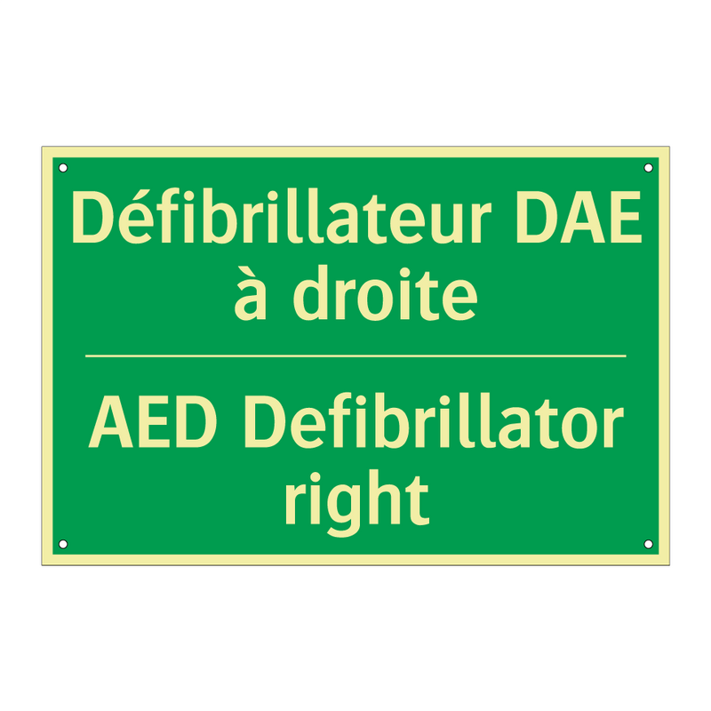 Défibrillateur DAE à droite - AED Defibrillator right