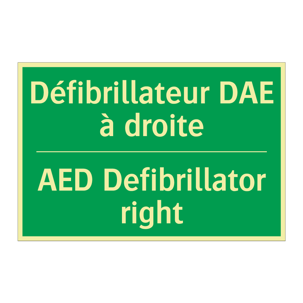 Défibrillateur DAE à droite - AED Defibrillator right