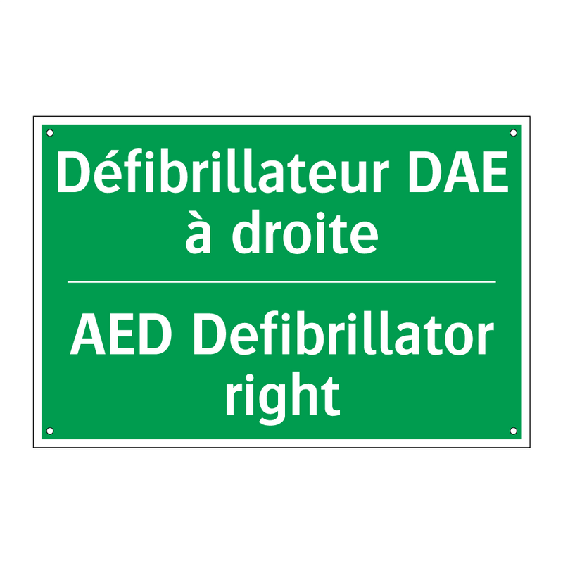 Défibrillateur DAE à droite - AED Defibrillator right
