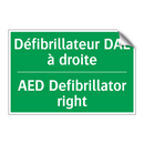 Défibrillateur DAE à droite - AED Defibrillator right