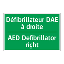 Défibrillateur DAE à droite - AED Defibrillator right