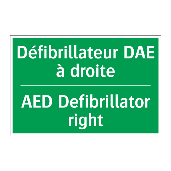 Défibrillateur DAE à droite - AED Defibrillator right