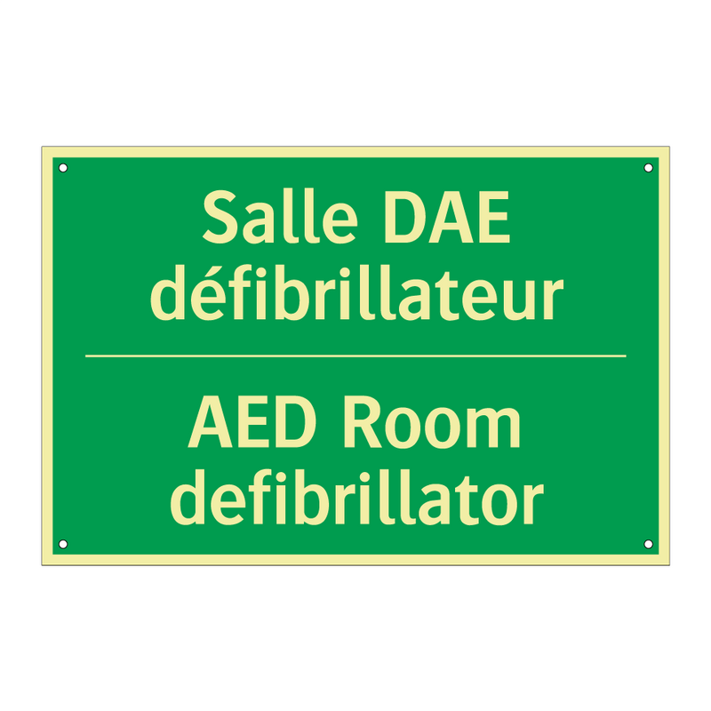 Salle DAE défibrillateur - AED Room defibrillator