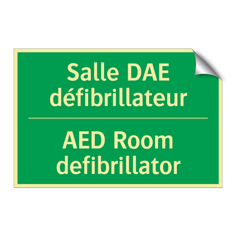 Salle DAE défibrillateur - AED Room defibrillator