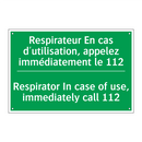 Respirateur En cas d'utilisation, /.../ - Respirator In case of use, immediately /.../