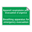 Appareil respiratoire pour évacuation /.../ - Breathing apparatus for emergency /.../