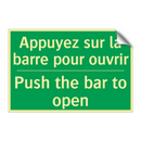 Appuyez sur la barre pour ouvrir /.../ - Push the bar to open