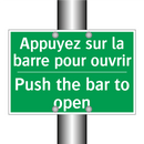 Appuyez sur la barre pour ouvrir /.../ - Push the bar to open