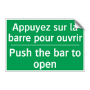 Appuyez sur la barre pour ouvrir /.../ - Push the bar to open