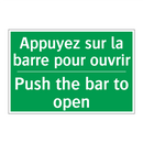 Appuyez sur la barre pour ouvrir /.../ - Push the bar to open