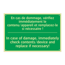 En cas de dommage, vérifiez immédiatement /.../ - In case of damage, immediately /.../