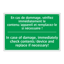En cas de dommage, vérifiez immédiatement /.../ - In case of damage, immediately /.../