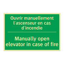 Ouvrir manuellement l'ascenseur /.../ - Manually open elevator in case /.../
