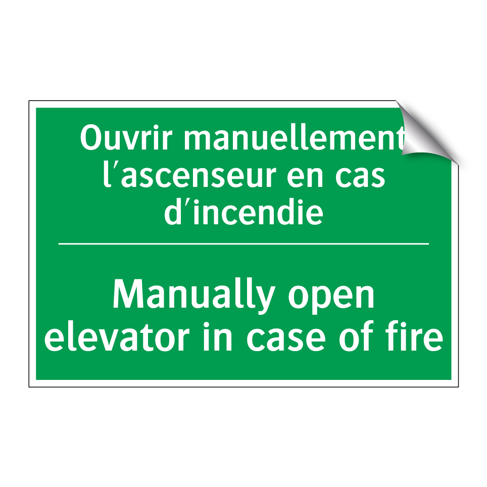 Ouvrir manuellement l'ascenseur /.../ - Manually open elevator in case /.../