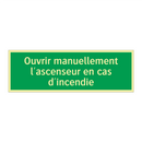 Ouvrir manuellement l'ascenseur en cas d'incendie