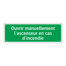 Ouvrir manuellement l'ascenseur en cas d'incendie