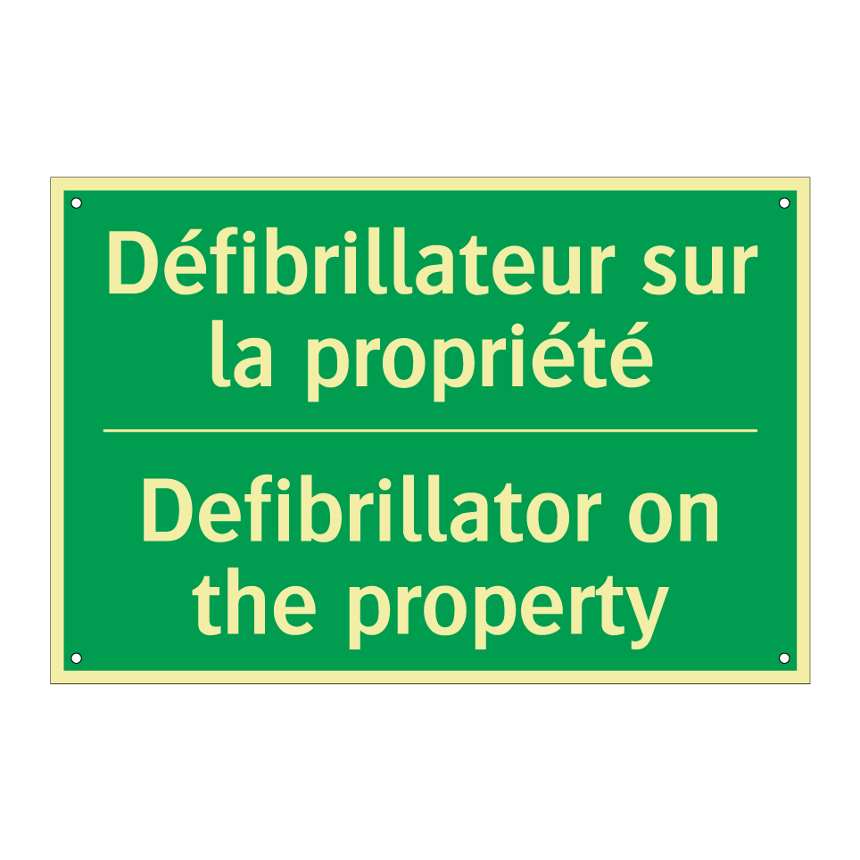 Défibrillateur sur la propriété /.../ - Defibrillator on the property