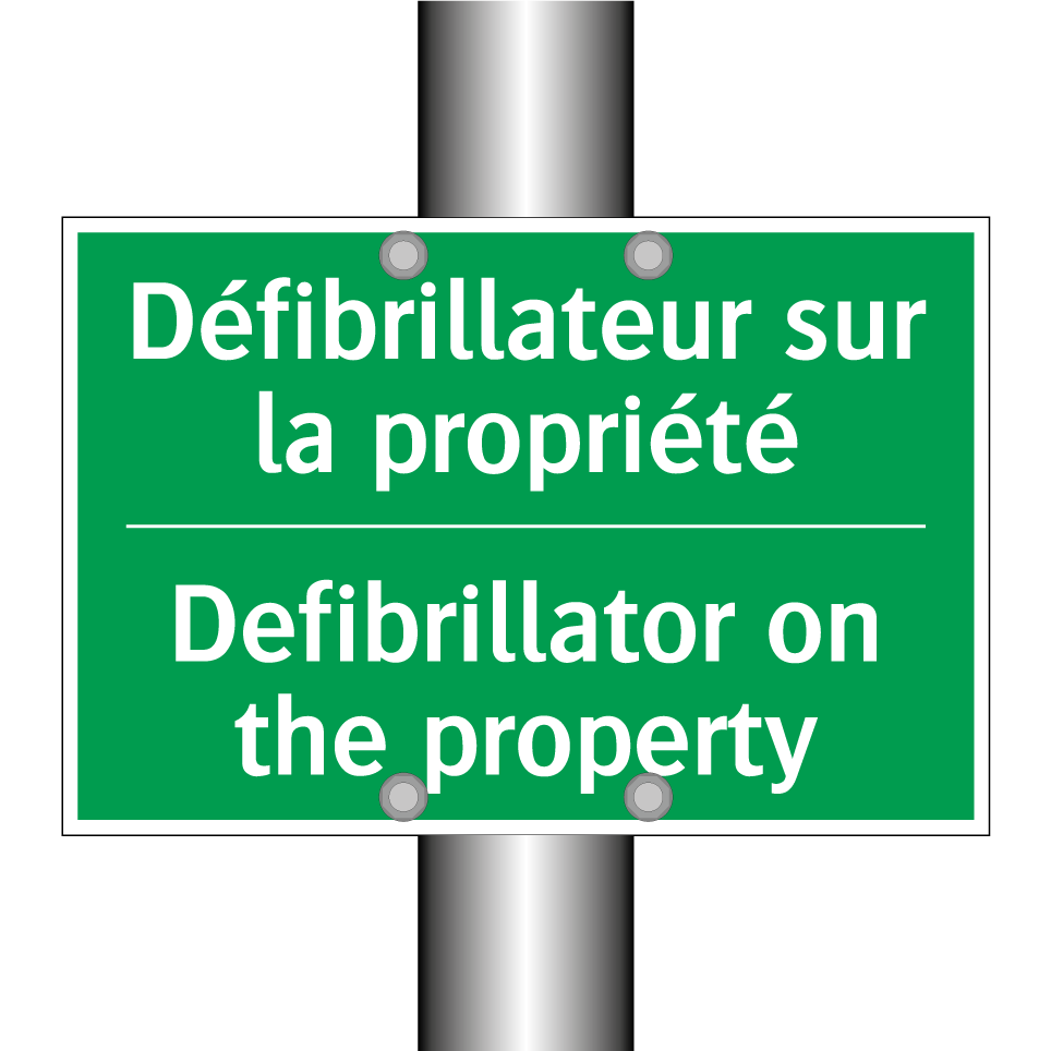 Défibrillateur sur la propriété /.../ - Defibrillator on the property