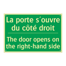 La porte s'ouvre du côté droit - The door opens on the right-hand /.../