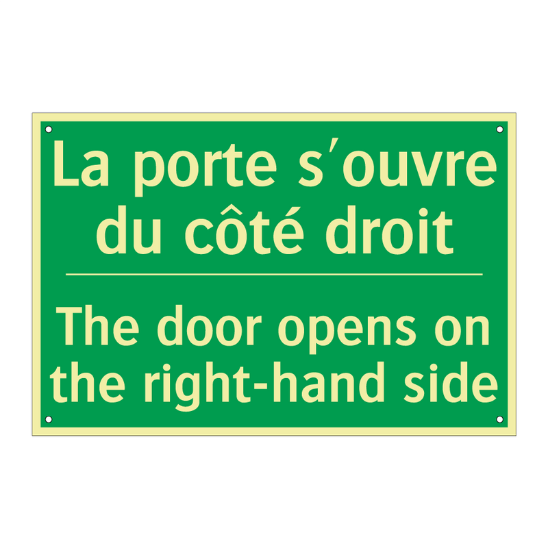 La porte s'ouvre du côté droit - The door opens on the right-hand /.../