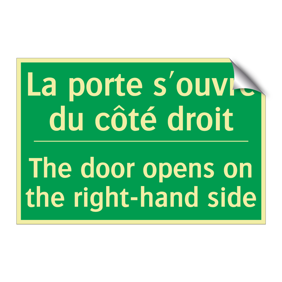 La porte s'ouvre du côté droit - The door opens on the right-hand /.../
