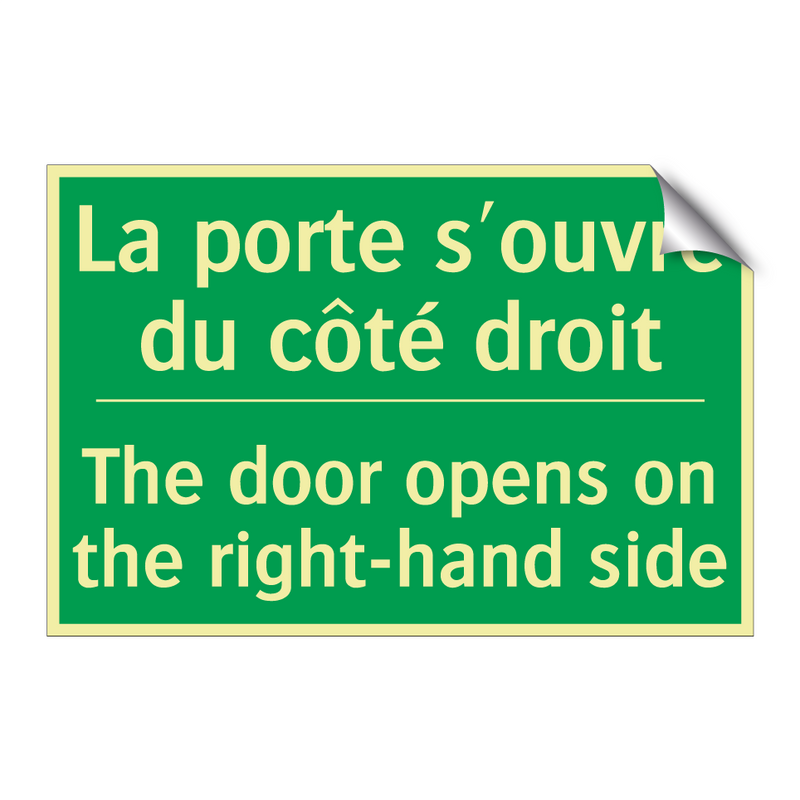 La porte s'ouvre du côté droit - The door opens on the right-hand /.../