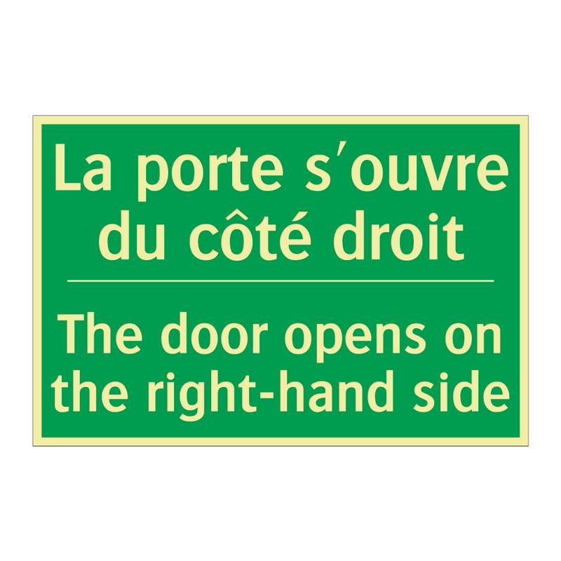 La porte s'ouvre du côté droit - The door opens on the right-hand /.../