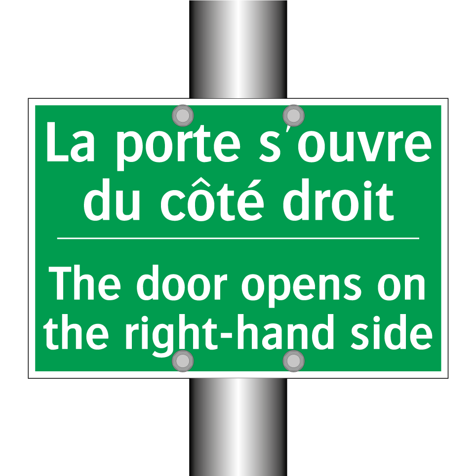 La porte s'ouvre du côté droit - The door opens on the right-hand /.../