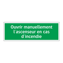 Ouvrir manuellement l'ascenseur en cas d'incendie