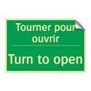 Tourner pour ouvrir - Turn to open
