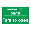 Tourner pour ouvrir - Turn to open