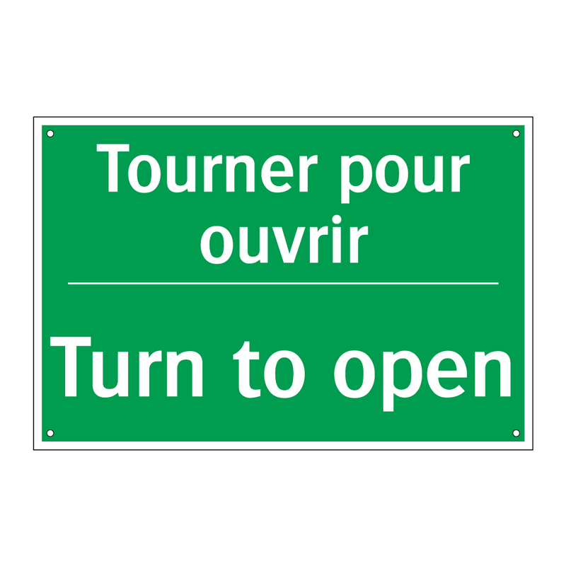 Tourner pour ouvrir - Turn to open