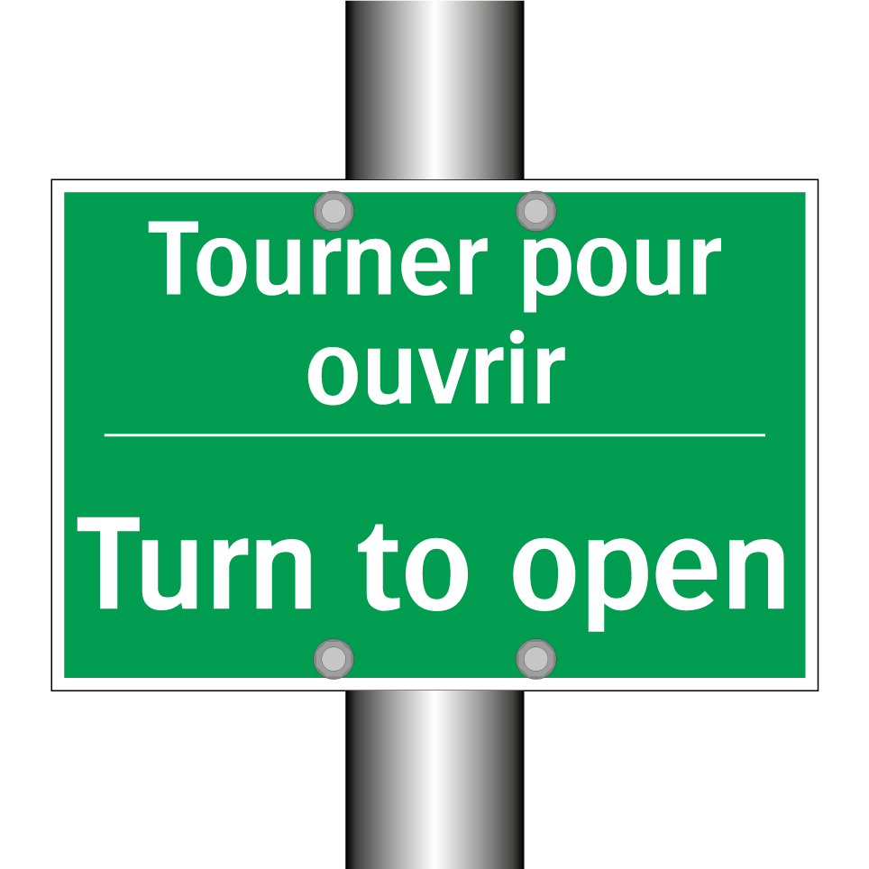 Tourner pour ouvrir - Turn to open