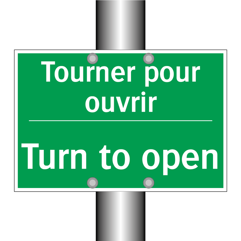 Tourner pour ouvrir - Turn to open
