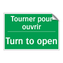 Tourner pour ouvrir - Turn to open