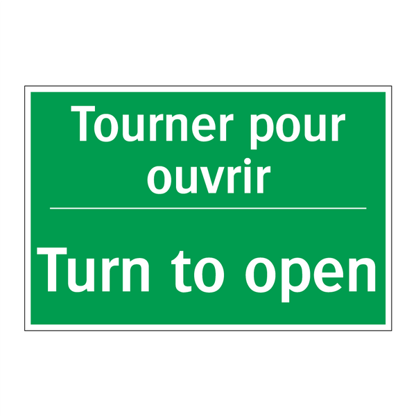 Tourner pour ouvrir - Turn to open